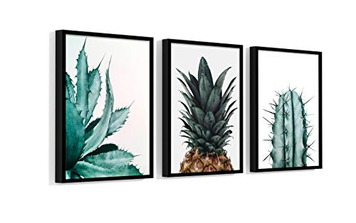 Quadro Folhagem Plantas Green Abacaxi 40x60 cm