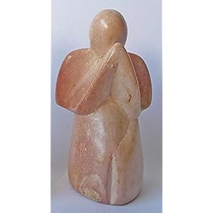 Engel betend speksteen hoogte ca. 8 cm