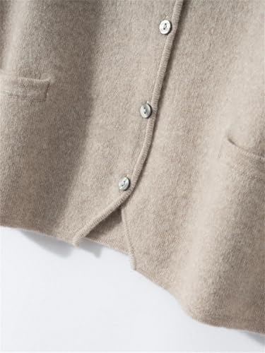 Women Waistcoat Top Cashmere Cardigan Sweater Sleeveless V-Neck Office Soft Vest2