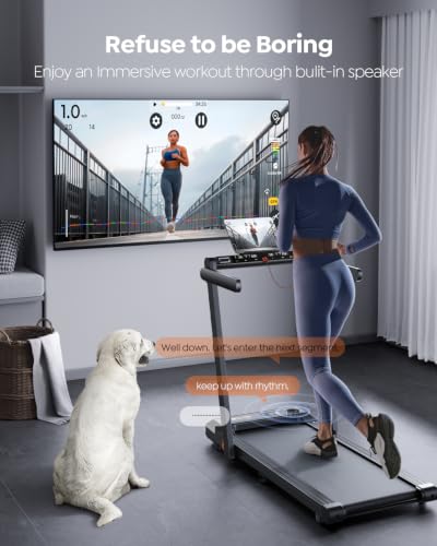 Image of Acezoe Foldable Treadmill with 10% Incline and Handle Bar, 4 in 1 Foldabla Treadmills for Home, Under Desk Treadmill with 300LBS Capacity, Walking Pad with Speaker, APP /Remote Control