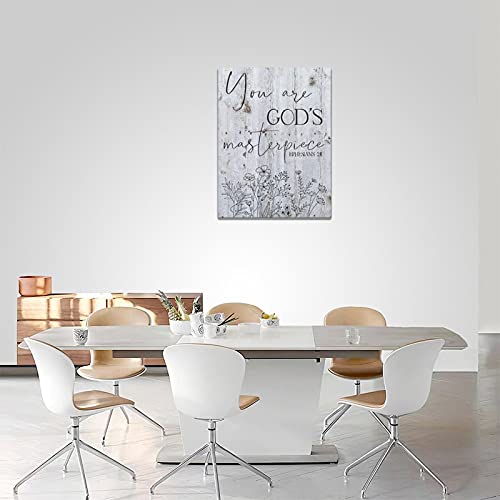 Citari Christian Wall Art Scripture Bible Verse Canvas Print Inspirational Poster Black And White Painting Rustic Farmhouse Wall Décor Religious Picture Motivational Quotes Framed Artwork 12"X16" #TOP2