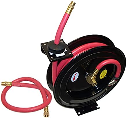 3/8" x 100 Ft. Feet Retractable Rubber Air Hose Reel 300 PSI
