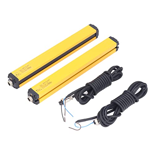 Eujgoov BEM1220-30NB Cortinas de Luz de Seguridad con Rejilla Infrarroja de Haces de 20 Mm para Maquinaria de Estampado y Corte, Diseño Duradero de Aleación de Aluminio para Aplicaciones Industriales