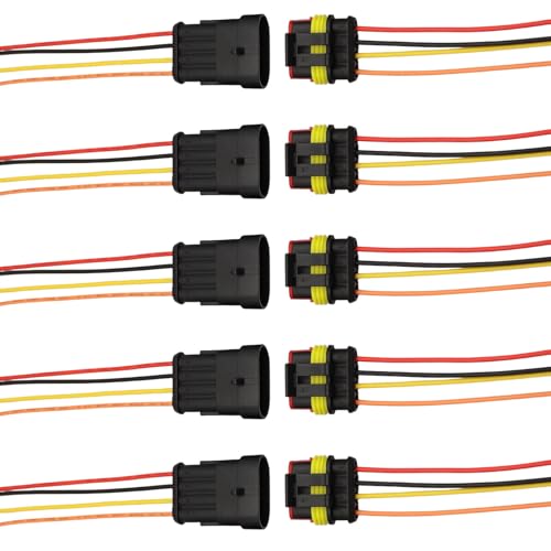 Conector impermeable eléctrico macho con cable de desconexión rápida, pack de 5 7