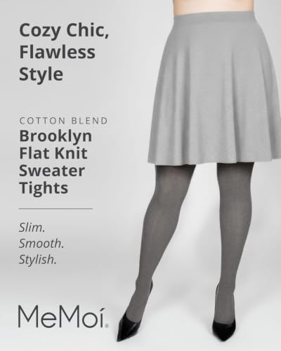 Image of MeMoi Brooklyn Flat Knit Sweater Tights for Women, Cotton Blend XS-6X