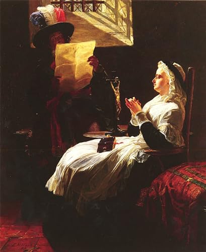 Peinture Marie-Antoinette acte d'accusation Edward Matthew Ward décoration salon 60x90