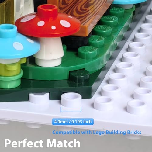 Image of LRANFOW 6 Pack Wall Display Shelves with Dual Sided Building Studs, 4x5 Inch Baseplate Shelf Compatible with Lego Building Bricks for Organized Storage & Modern Room Deco Builders Gift, 16x13 Studs