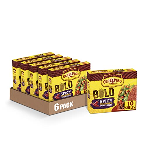 Old El Paso Stand 'N Stuff, Bold Spicy Cheddar Flavored Taco Shells, 5.4 oz, 10 ct (Pack of 6)