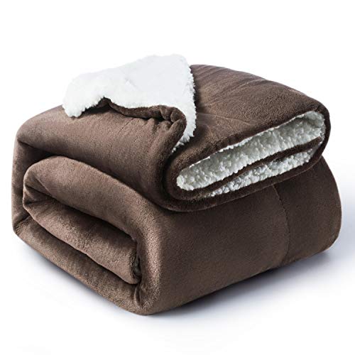 Bedsure Sherpa Blanket Brown Twin Size 60x80 Bedding Fleece Reversible Blanket for Bed