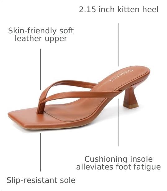 Image of Goderci Kitten Flip Flop Thong Low Heels for Women