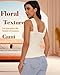 Women's Square Neck Wide Strap Crop Tank Tops Slim Fit Sleeveless Going Out Top Flower Lettuce Trim Cami Tops