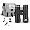 Ultimate Outdoors 12x50 High Power Binoculars for Adults – HD Waterproof Binoculars with BaK-4 Prism, Phone Adapter & Tripod Mount – Bird Watching, Hunting, Stargazing, Travel, Cruise - Jet Black