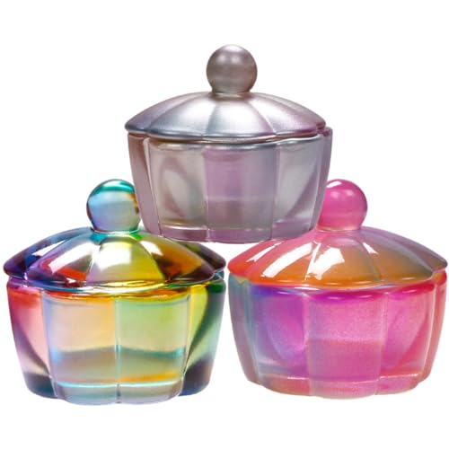 Set 3pz Vasos Manicura Multiusos con Tapa Decorativo miniatura 1