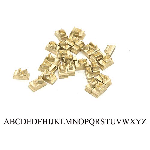 Custom Made Brass Alphabet Letter Changeable Mould Stamp Leather Craft Seal Tool 26pcs/Set (Capital Letters (A~Z), Times New Roman Font)