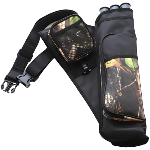 yeeplant Archery Quiver with 3 Arrow Tubes, Nylon and Oxford Fabric, Fits 12-16 Arrows, Perfect for Recurve and Compound Bows, Right-Handed Use