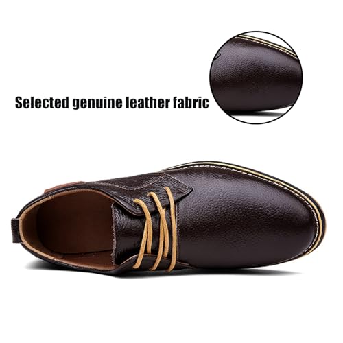 Men's Genuine Leather Hand Stitched Dress Oxfords Fashion Plain Toe Lace up Low Top Formal Business Office Derby Shoes Daily Non-Slip Soft Sole Casual Shoes2