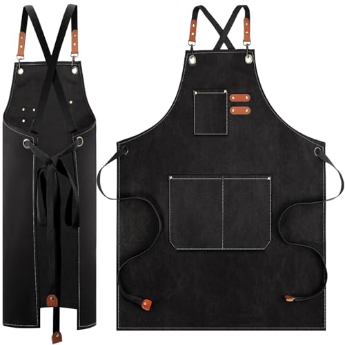 Tablier en denim avec poches pour protéger vos vêtements en cuisine et atelier