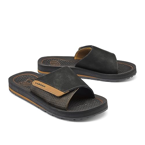Cobian Men's DRT Slide Comfortable Leather Strap Slides Sandals3