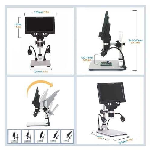 Microscopio digital 1-1200X con aumento continuo y base estable para detalles 5