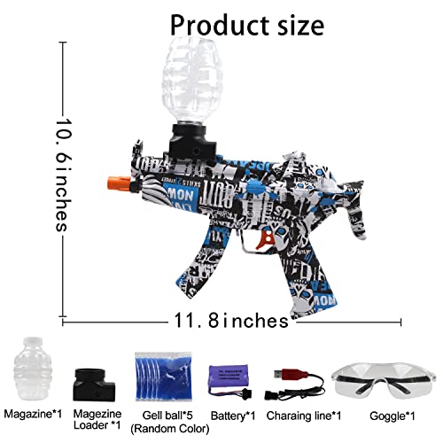 Hyw Gel Bead Splatter Blaster Toy,With 50000 Water Balls And Goggles,Good For Outdoor Activities Team Fun Games And Gifts Boys And Girls 12+,Blue #TOP4