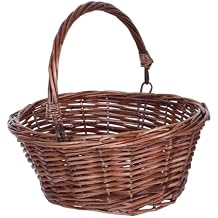 Woven Storage Basket with Handle Multi Use Willow Picnic Basket for Food and Flower Storage Large Capacity for Outdoor Gatherings and Home Organization