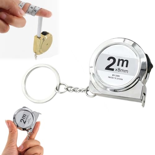 6.6フィートのミニ巻尺キーホルダー、スライドロック付きポータブル格納式小型テープメジャー、機能的なミニ格納式メジャーテープキーホルダー、賞品バッグフィラー、オフィス、自宅、日常使用用。