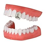 NewAgeBling Silver Tone Small Single Tooth Cap Grillz Hip Hop Teeth Grill w/Mold