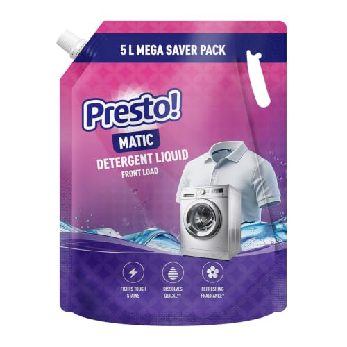 Image of Amazon Brand - Presto! Matic Front Load Liquid Detergent Refill Pack 5L | Floral Scent | Quick Action Stain Removal for Front Load Washing Machines