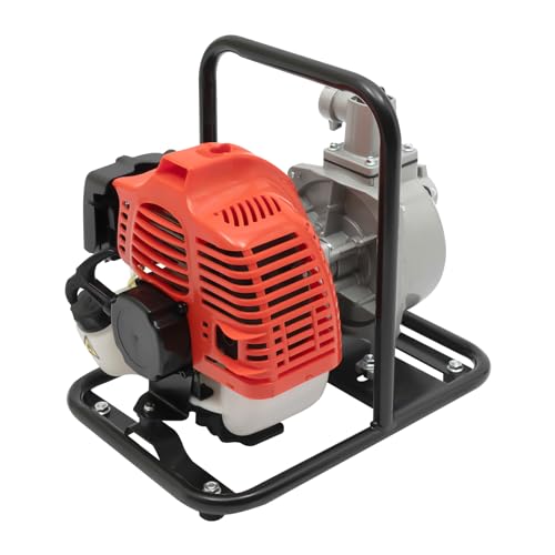 Bomba de agua de gasolina, 1250 W, 2 tiempos, 40,2 cc, bomba de agua sucia, bomba para estanque de jardín