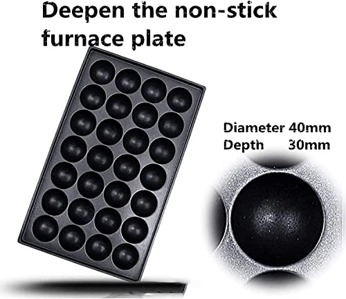 Commercial Electric Takoyaki Maker 28Hole Nonstick Grill Pan for Japanese Octopus Balls & Fish Cakes Independent Temperature Control for Perfect Cooking - Image 8