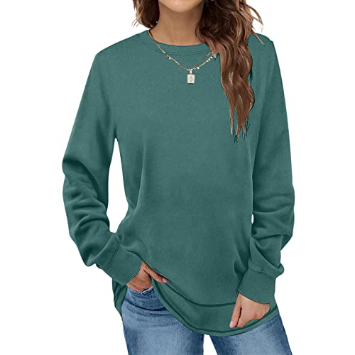PBNBP Women's Fall Casual Tunic Tops Pullover Crewneck Sweatshirts Long Sleeve Shirts Soft Comfy Stretchy Loose Fit Blouses2