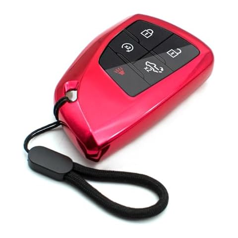 MECHCOS Compatible with GMC Yukon Sierra Chevy Chevrolet Silverado 1500 2500 3500 HD Suburban Tahoe Colorado Red TPU Key Fob Cover Case Remote Holder Skin Protector Keyless Entry Sleeve Accessories Cover