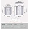 iBasingo 420ml/14.2floz Titanium Cup with Tea Strainer Folding Handle Portable Lightweight Tea Mug for Outdoor Camping Tea Maker Ti3054D