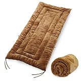 Lakurasu ごろ寝マット おひるねマット 長座布団 折り畳み ふわふわ 軽量 洗える 70×180cm マイクロファイバー ブラウン