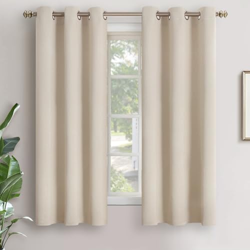 Image of YoungsTex Room Darkening Curtains 63 Inches Length for Bedroom - Thermal Insulated with Grommet Blackout Window Drapes for Bedroom, 2 Panels, 34 x 63 Inch, Champagne