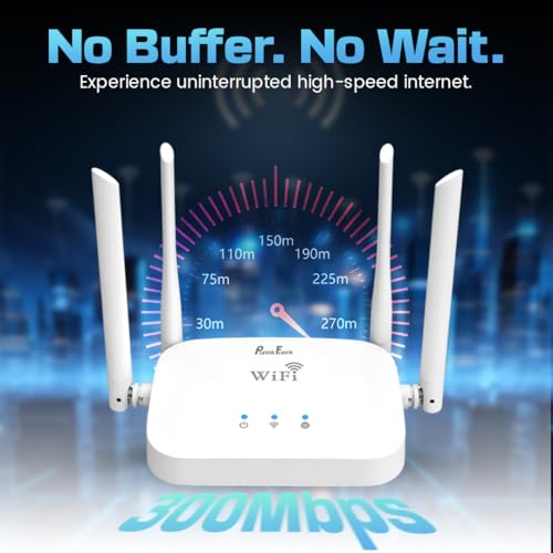 Image of PunnkFunnk 300Mbps Wireless Router | High Speed Smart WiFi Router | IPv6 Support, QoS, WPS, DHCP Server | Multi Mode (Router /AP /Relay) | Secure & Stable Network for Home & Office
