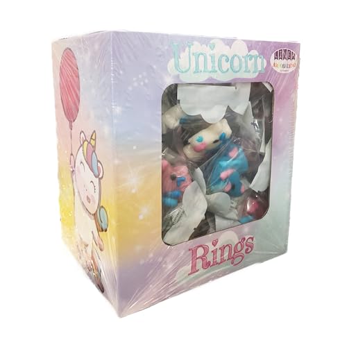 Rossini'S Linea Arcobaleno Candy Ring Unicorno, Espositore Da 40 Anelli Incartati Singolarmente Gusto Frutta