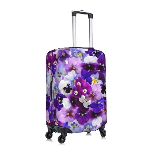 Purple Flower Print Luggage Suitcase Cover Protector Luggage Washable Covers With Concealed Zipper3