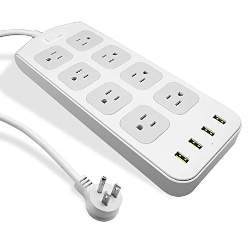 Power Strip Surge Protector 1875W/15A - 8 AC Outlets 3.1A 4 USB Ports