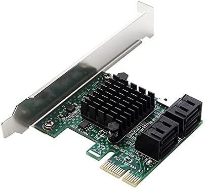 Lysee 3D Printer Parts & Accessories - PCIe PCI Express to 6G SATA3.0 4-Port SATA III Expansion Controller Card Broad Adapter