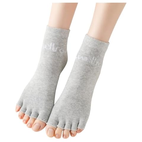 Wellrox Toeless Yoga Socks, Yoga Socks with Grips for Women, Toeless Socks, Open Toe Socks Women, Pilates Toe Socks Cover