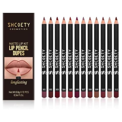 BIOKUSY 12 Colors Premium Matte Lip Liner Set, Advanced Waterproof & Smooth Formula, Long-Lasting Nude Eyeliner, Defines & Fills Lips, Moisturizes, Durable, Non-Sticky Cover