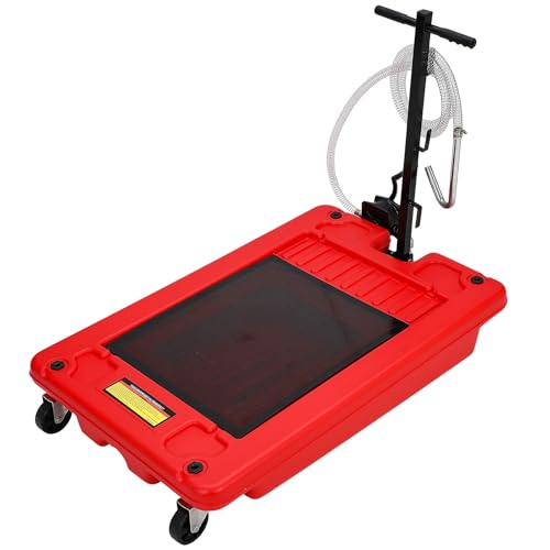Image of GarveeTech 18 gal Oil Drain Pan, Low Profile Oil Drain Pan with Pump, Oil Change Pan with T Foldable Hand and Wheels, 8 ft Hose Oil Drain Cart for Car, SUV, Trucks