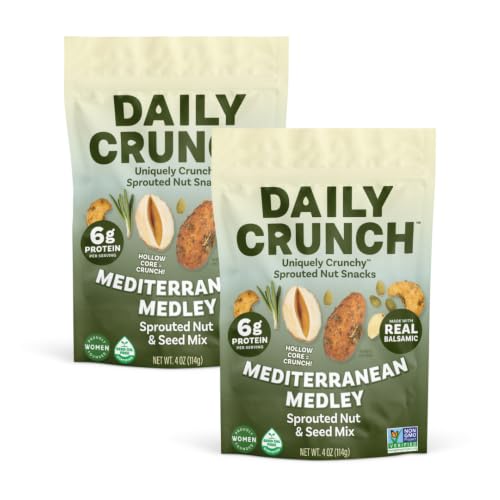 Daily Crunch Sprouted Nuts &amp; Seeds, Mediterranean Medley, 4oz, 2 Pack