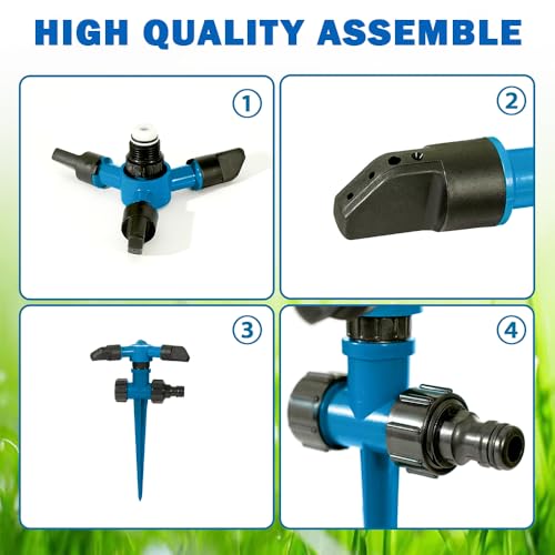 Lawn Sprinkler for Yard, Water Garden Sprinkler 360 Degree Rotation for Lawn, Adjustable Garden Water Sprinkler Irrigation System for Yard Large Area — view 6