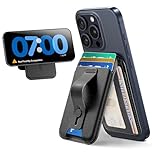 ESR for MagSafe Wallet, 5 Card Holder, Magnetic Wallet with Adjustable Stand, Secure Grip Finger Loop, for iPhone 17e/17/16/15/14/13/12 & Google Pixel 10, Not mini, Not Find My Compatible, Black