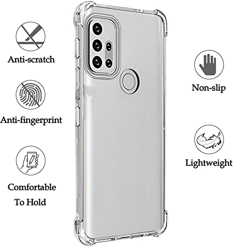 Image of Lustree Back Cover Transparent Case Compatible with Motorola G30 /G20 /G10 Power | Clear + TPU Case with 4 Corner Air Cushion Protection & Camera Protection | Slim& Stylus Cover