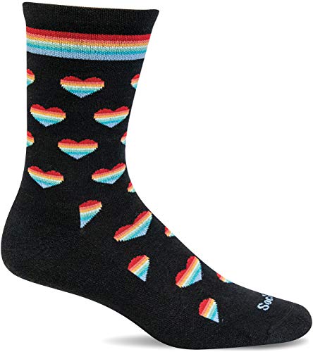 Sockwell Women's Love-a-Lot Crew Sock, Black - M/L