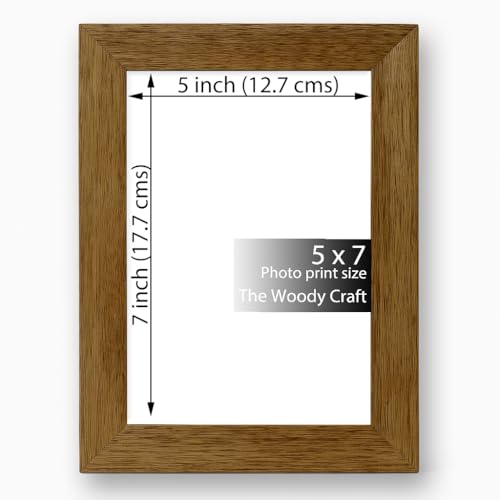 Image of Rustic Photo Frames For Table | Vintage Photo Frame 5x7 inch | Solid Wooden Photo Frame | Warm Brown Frames For Wall Decor | Ideal Wooden Engraved Photo Frame Gift