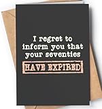 Funny 80th Birthday Card for men or women with envelope | Joke card for wife, husband, grandma, grandpa, sister, brother | Original present idea for family, friends or a co-worker | I Regret Seventies